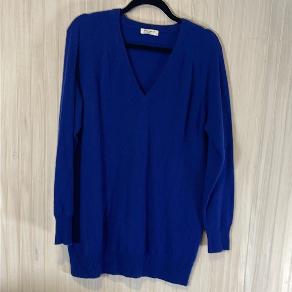EQUIPEMENT FEMME V NECK CASHMERE SWEATER LARGE